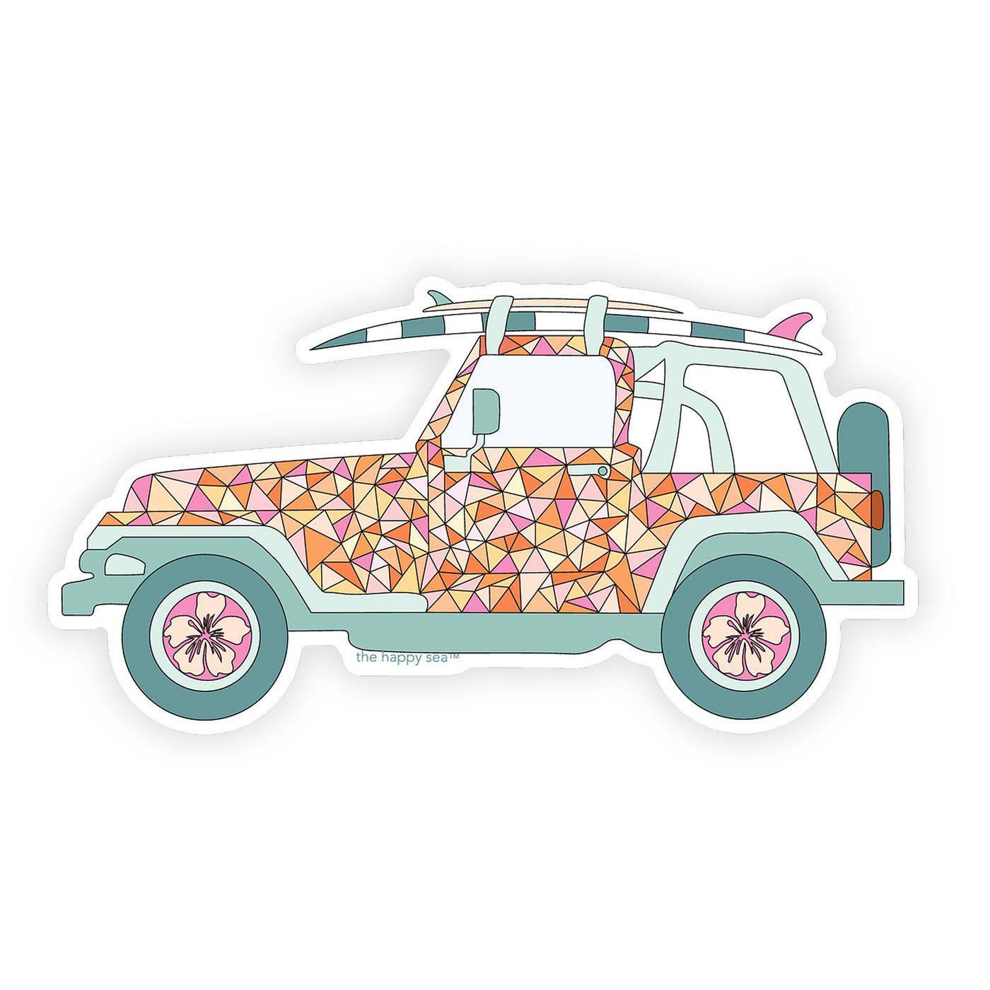4" Pink Jeep Vinyl Sticker
