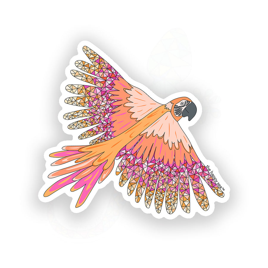 3.5" Pink Parrot Vinyl Sticker