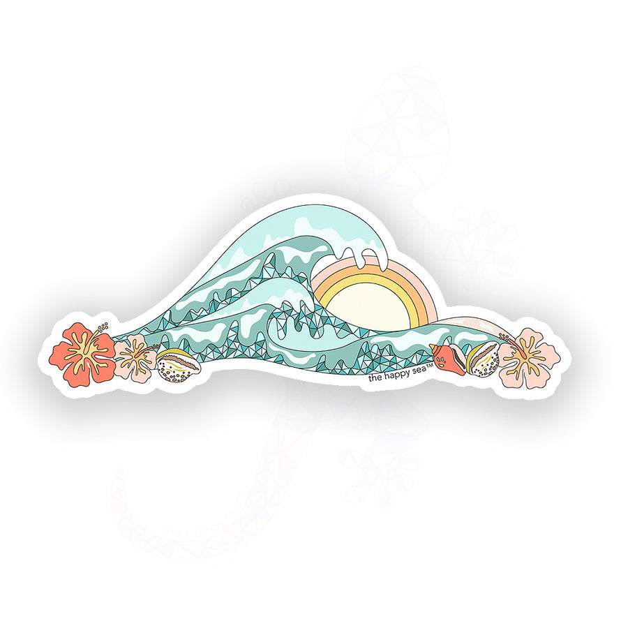 4.5" Rainbow Wave Vinyl Sticker