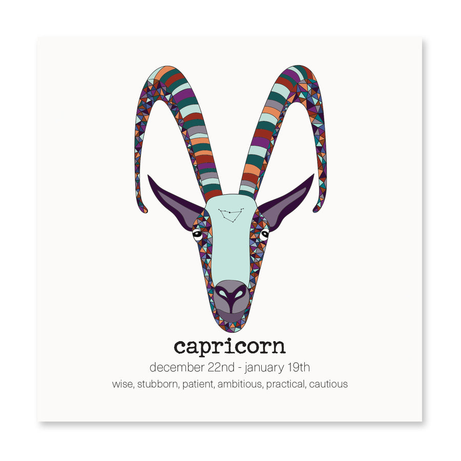 Capricorn Zodiac Card | Birthday Card