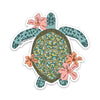 4" Hibiscus Turtle Vinyl Sticker