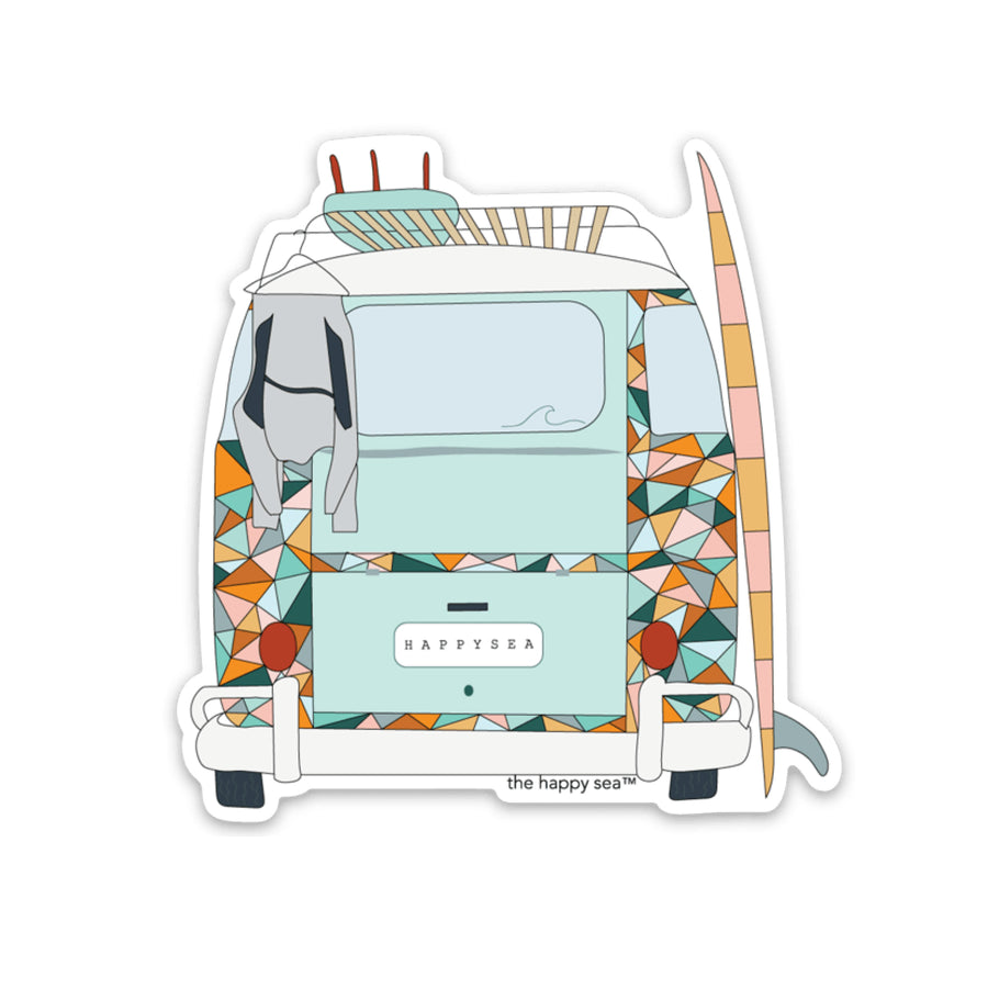 3" Surf Van Back Vinyl Sticker