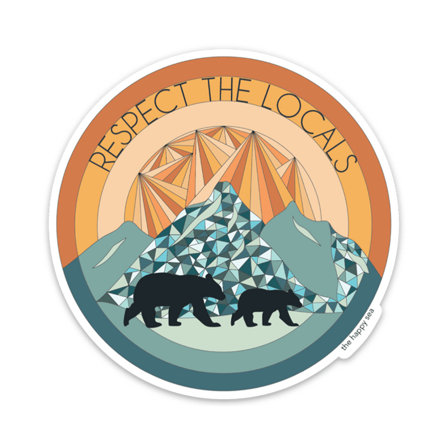 3.5" Respect The Locals - Mountain Vinyl Sticker