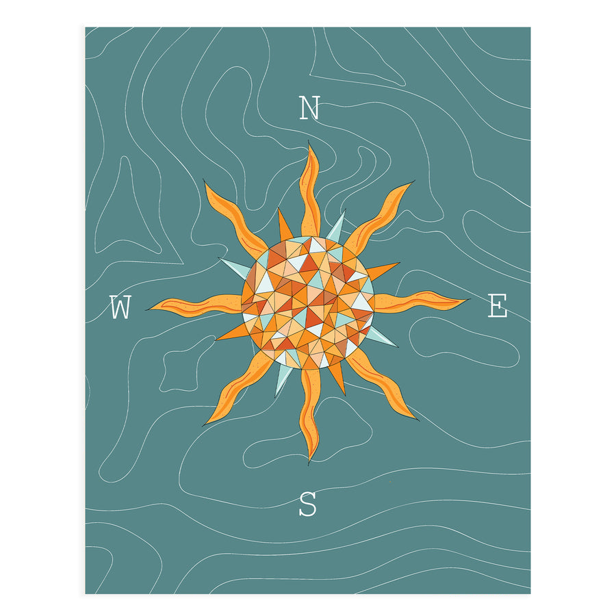 Topographic Sunshine, 11x14 Art Print