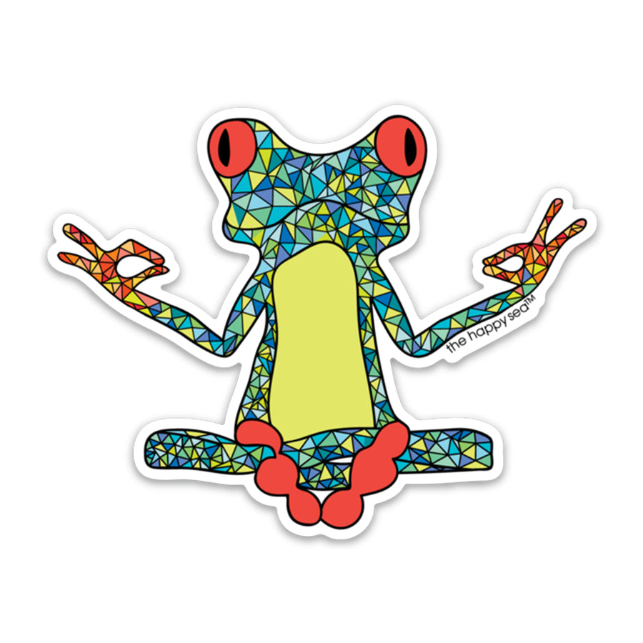 3" Yoga Frog Vinyl Sticker