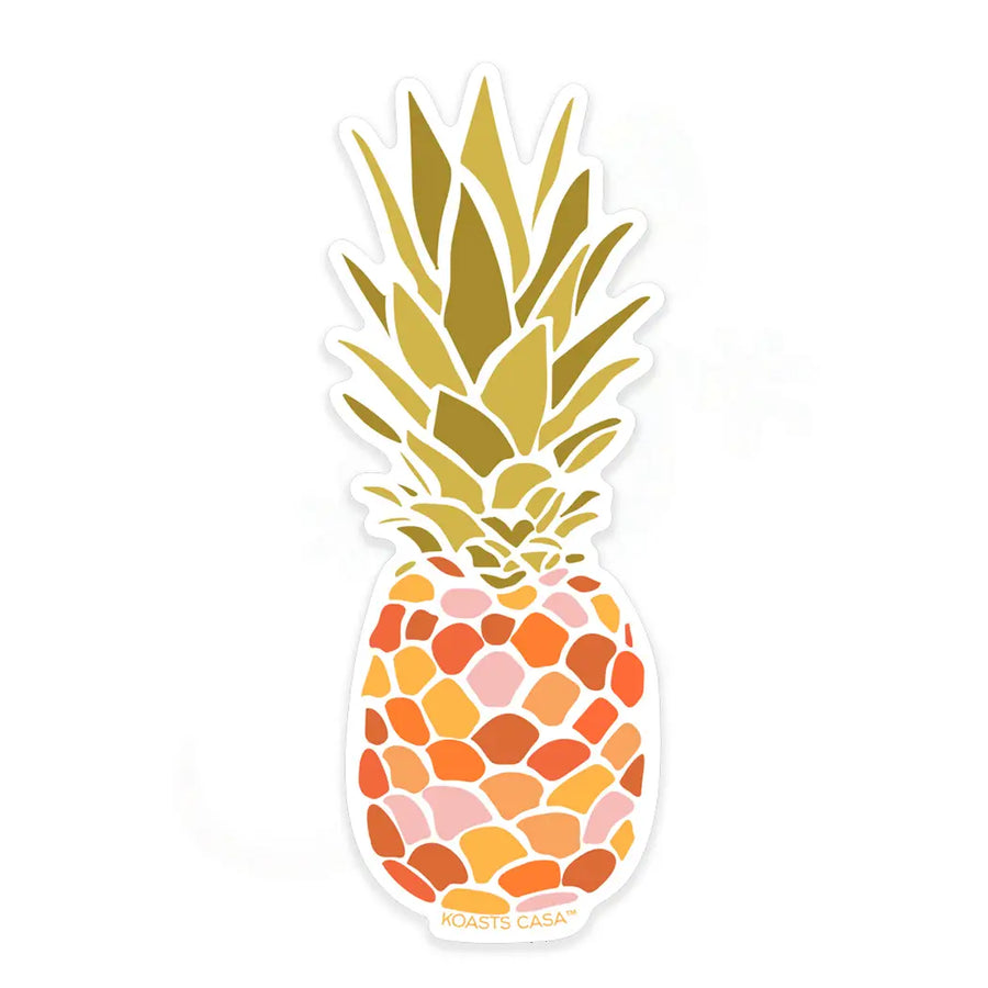 4" Retro Pineapple Vinyl Sticker