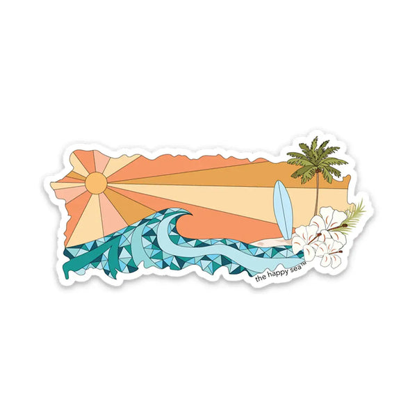 The Happy Sea UV Protected, Weather Resistant Vinyl Sticker