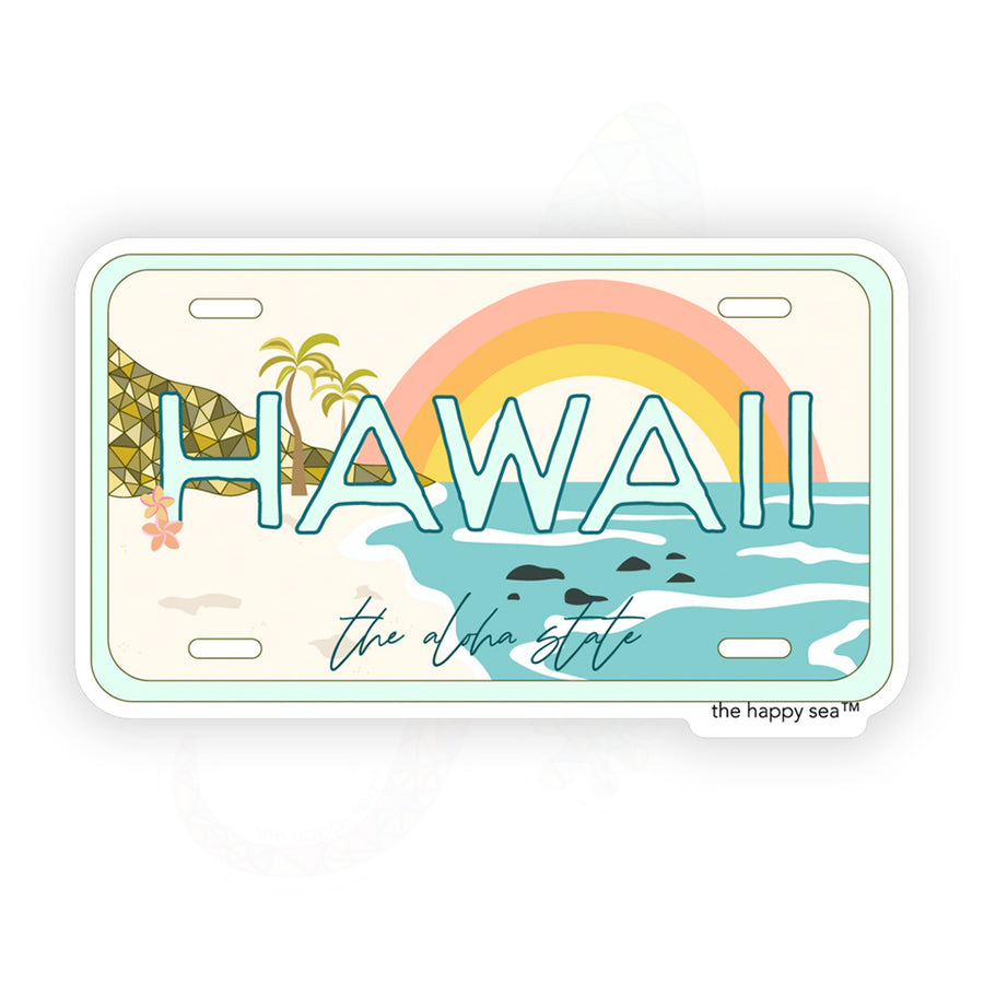 3.5" Hawaii License Plate Vinyl Sticker
