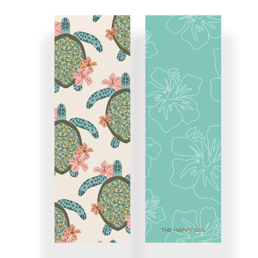 Hibiscus Turtle Double Sided Bookmark