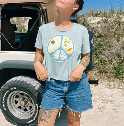 KOAST'S CASA BEACH PEACE CROP TOP