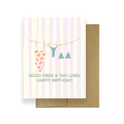 Good Vibes & Tan Lines! | Birthday Card