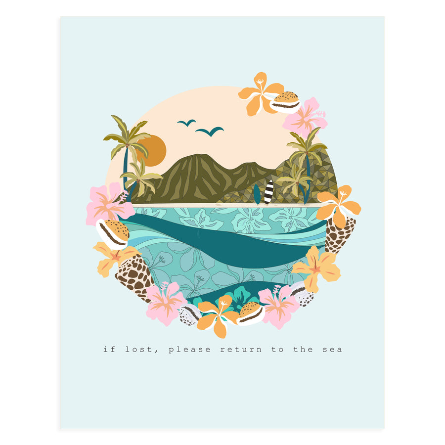 If Lost, Please Return To The Sea, 11x14 Art Print