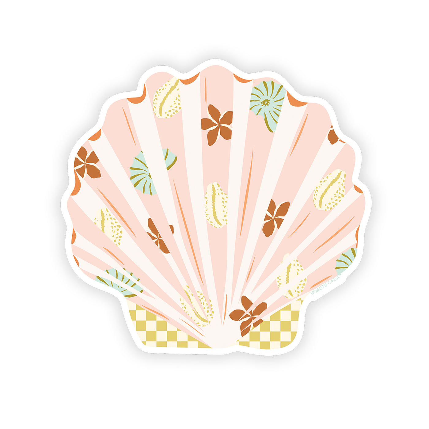 3.5" Plumeria Seashell Vinyl Sticker