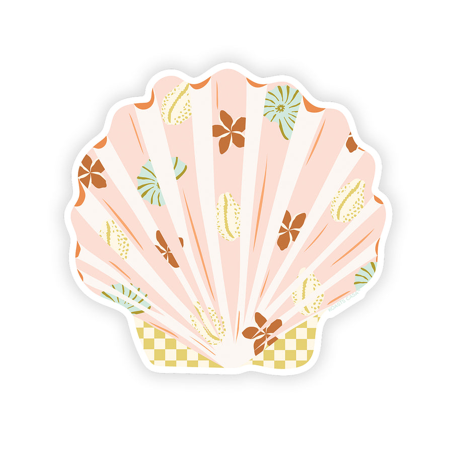 3.5" Plumeria Seashell Vinyl Sticker