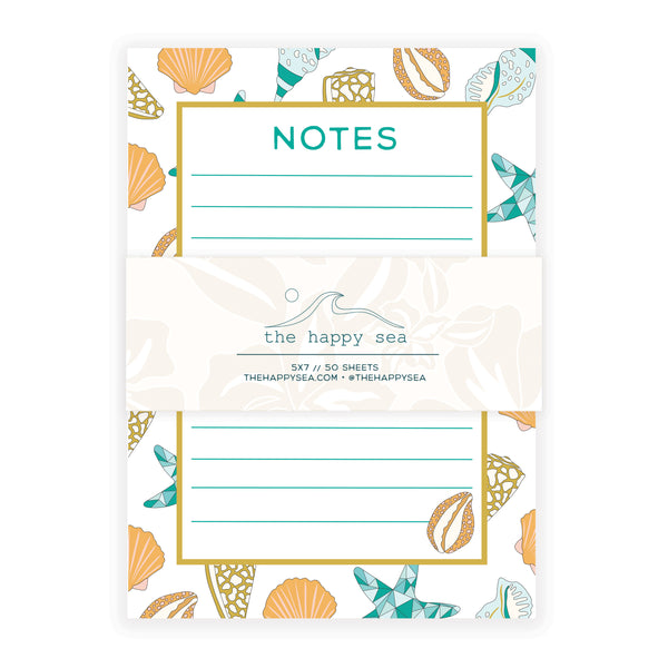The Happy Sea - Seashells Notepad