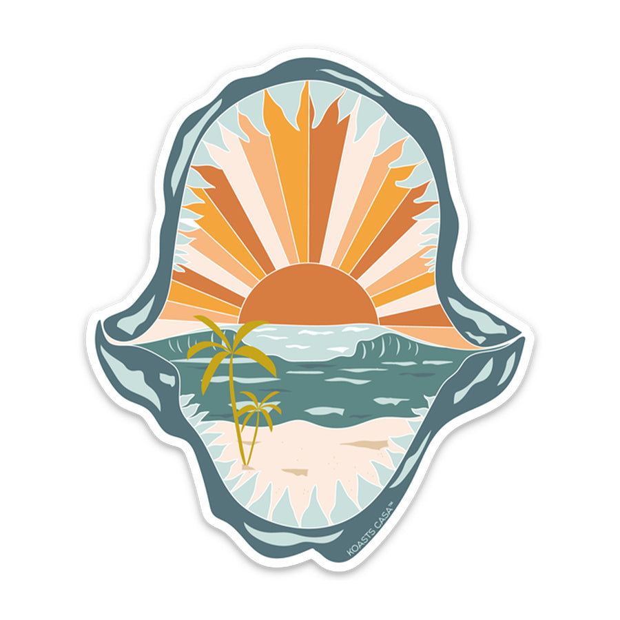 4" Scenic Shark Jaw Vinyl Sticker