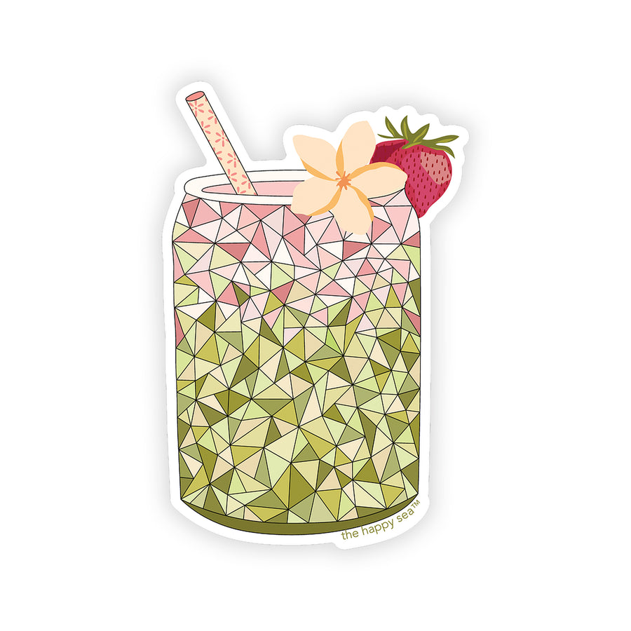 3.5" Strawberry Matcha Vinyl Sticker