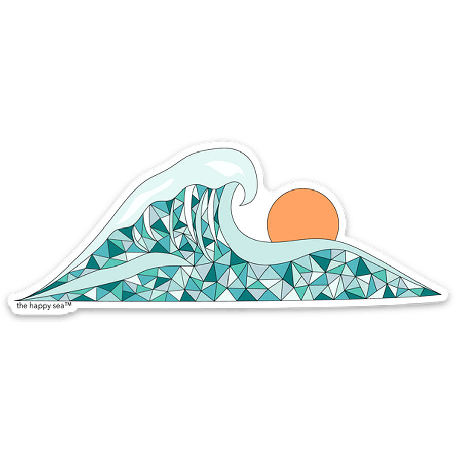 3" Sunrise Wave Vinyl Sticker