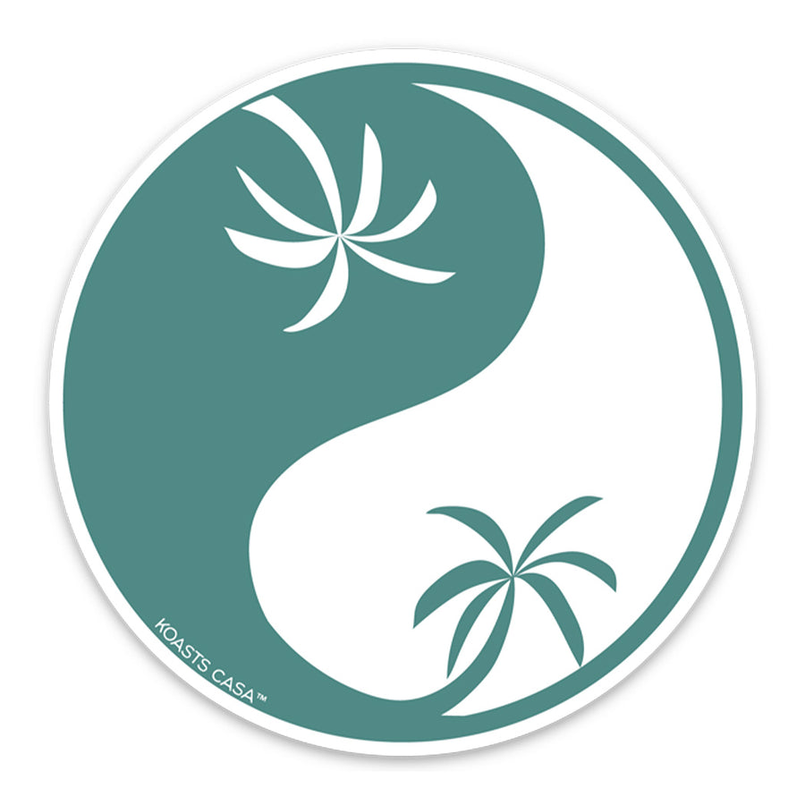 3.5" Tropic Yin Yang Vinyl Sticker