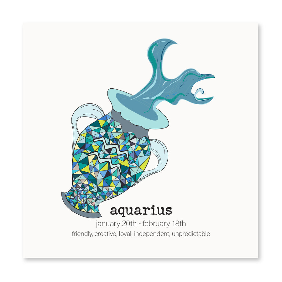 Aquarius Zodiac Card | Birthday Card