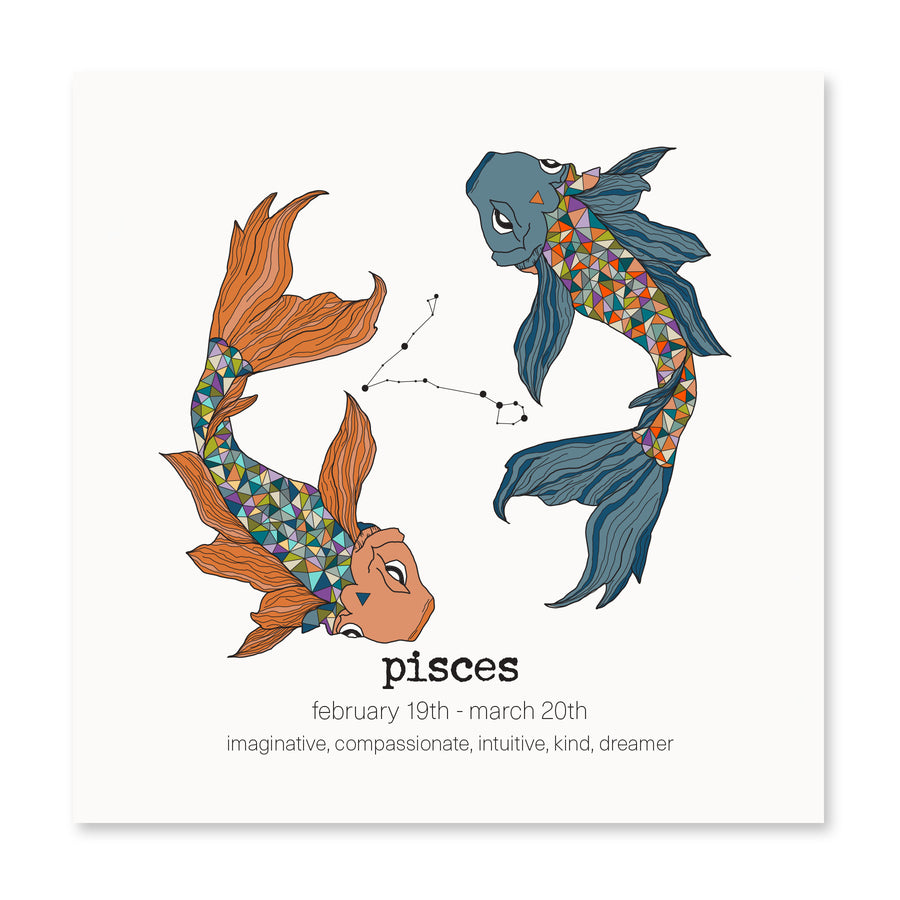 Pisces Zodiac Card | Birthday Card