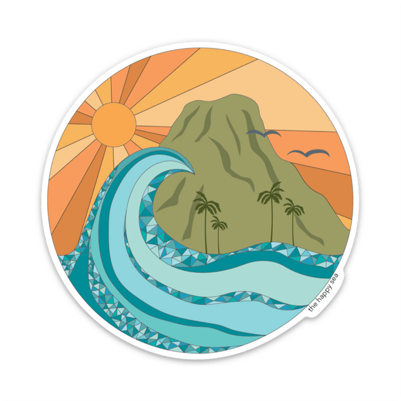 The Happy Sea UV Protected, Weather Resistant Vinyl Sticker