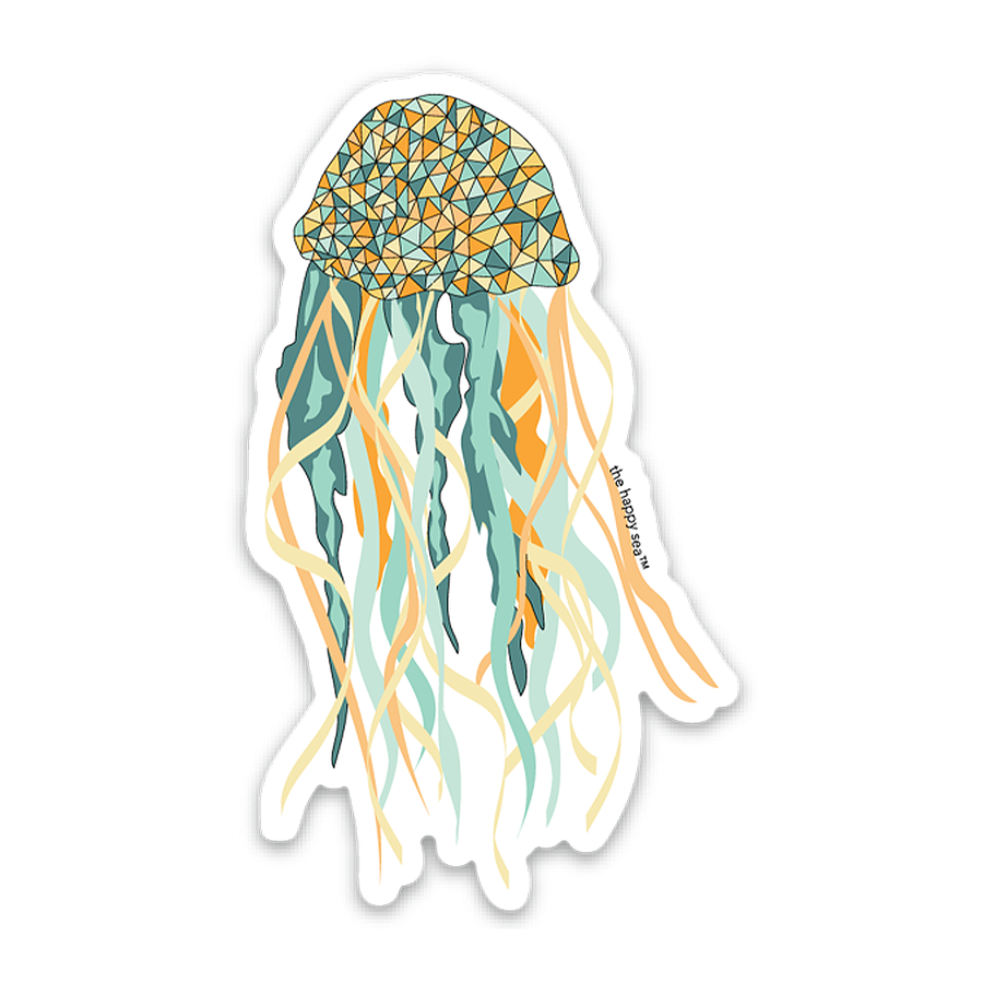 3" Yellow Jellyfish Vinyl Sticker
