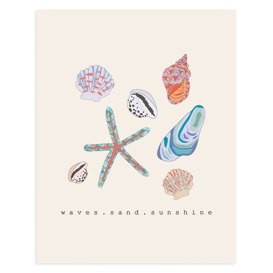 Waves, Sand, Sunshine, 11x14 Art Print