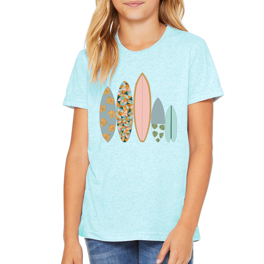 Youth Ice Blue Surfboard Tee